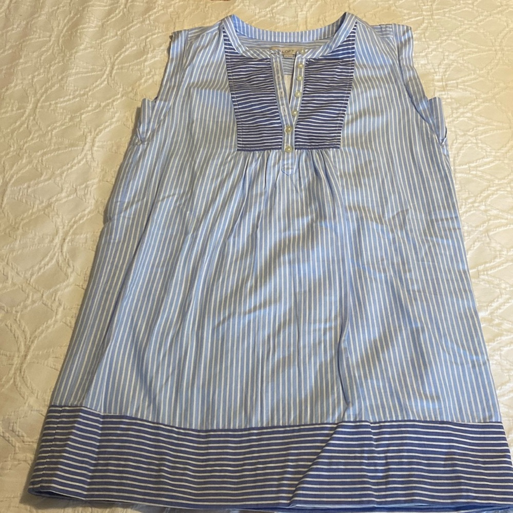 Loft EUC Striped Tunic/Popover Dress